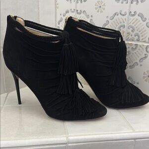 Jimmy Choo Black Suede Stiletto Bootie Heels